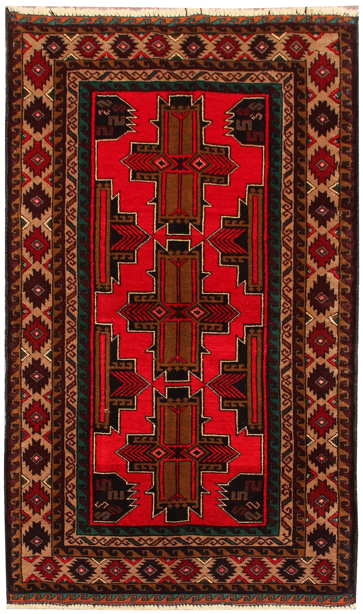 Handmade Adraskan Baluchi Afghan Rug