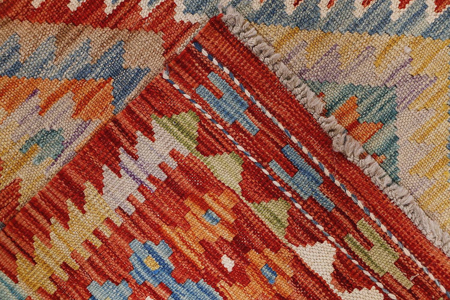 Multy Handmade Veggie Dye Kilim Rug Rectangular