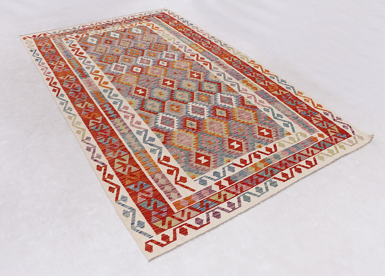 Multy Handmade Veggie Dye Kilim Rug Rectangular