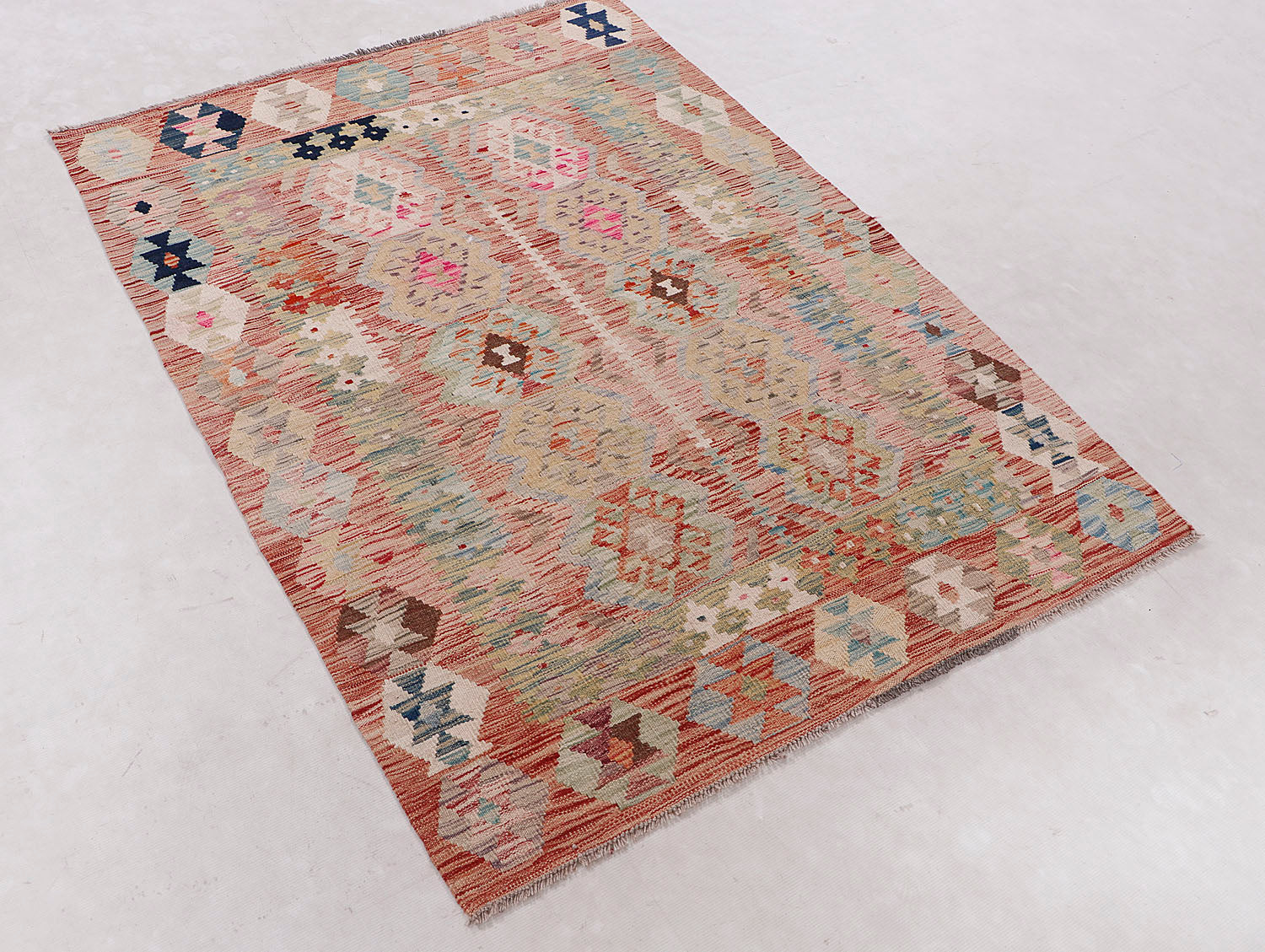 Multy Handmade Veggie Dye Kilim Rug Rectangular
