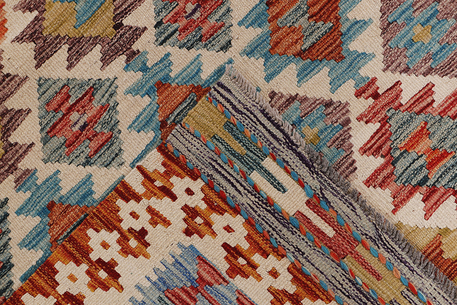 Multy Handmade Veggie Dye Kilim Rug Rectangular