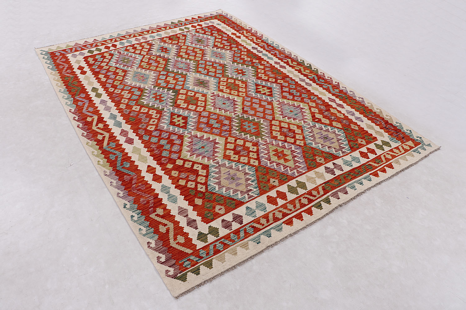 Multy Handmade Veggie Dye Kilim Rug Rectangular