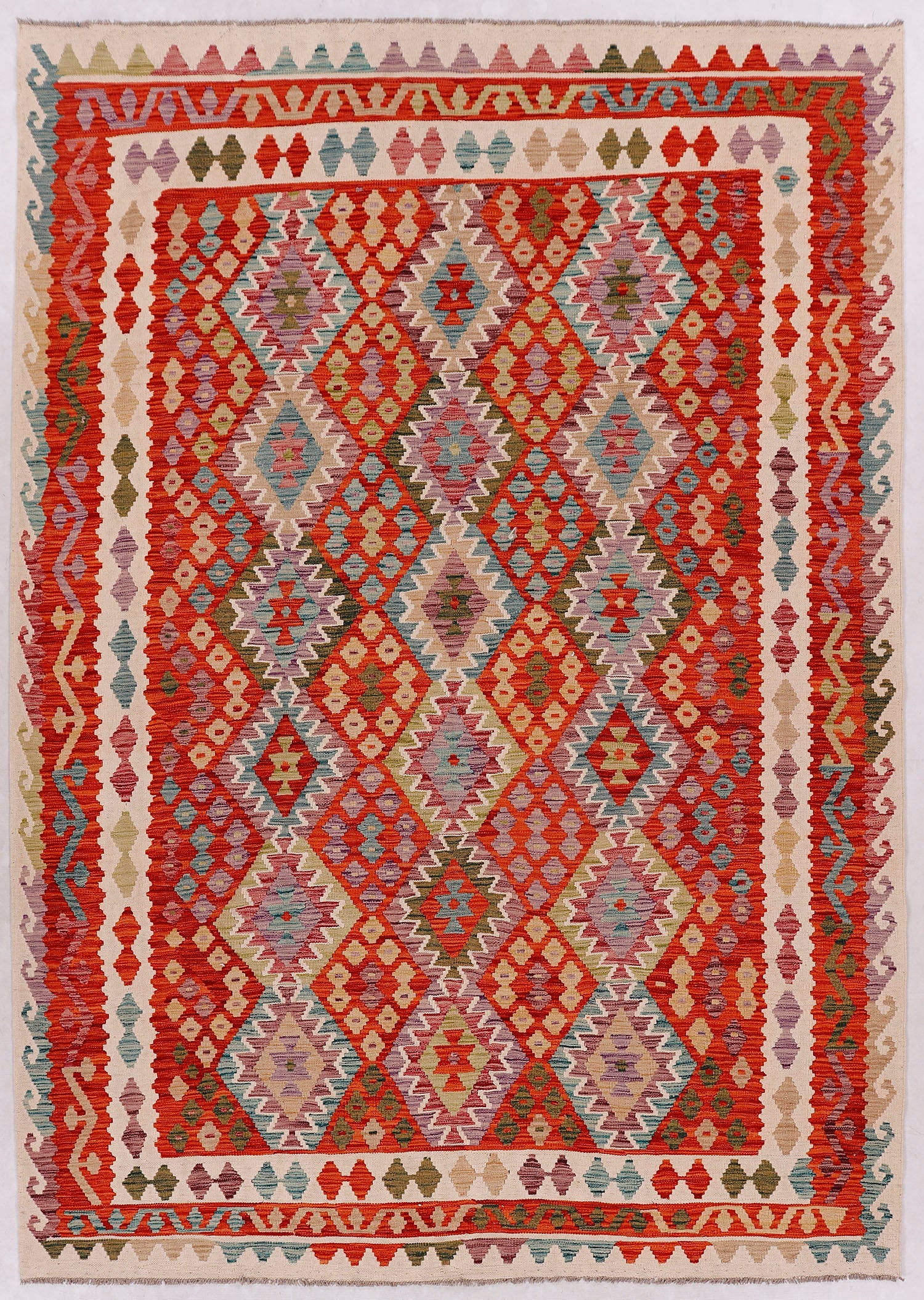 Multy Handmade Veggie Dye Kilim Rug Rectangular