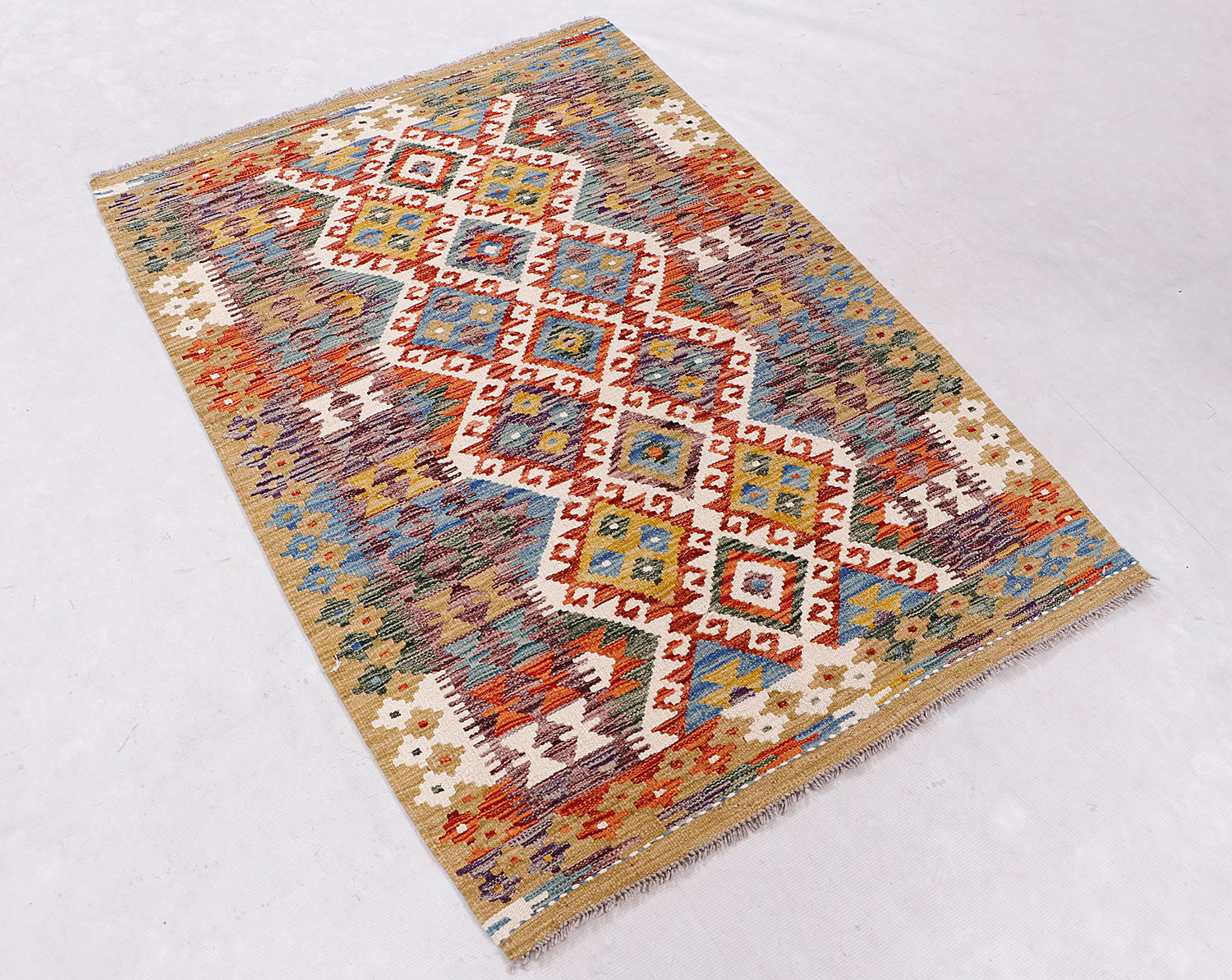 Multy Handmade Veggie Dye Kilim Rug Rectangular