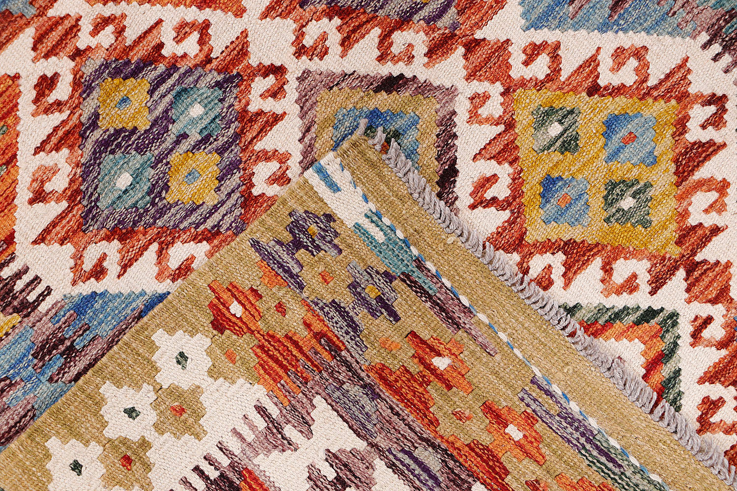Multy Handmade Veggie Dye Kilim Rug Rectangular