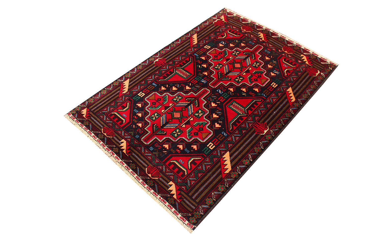 Handmade Adraskan Baluchi Afghan Rug