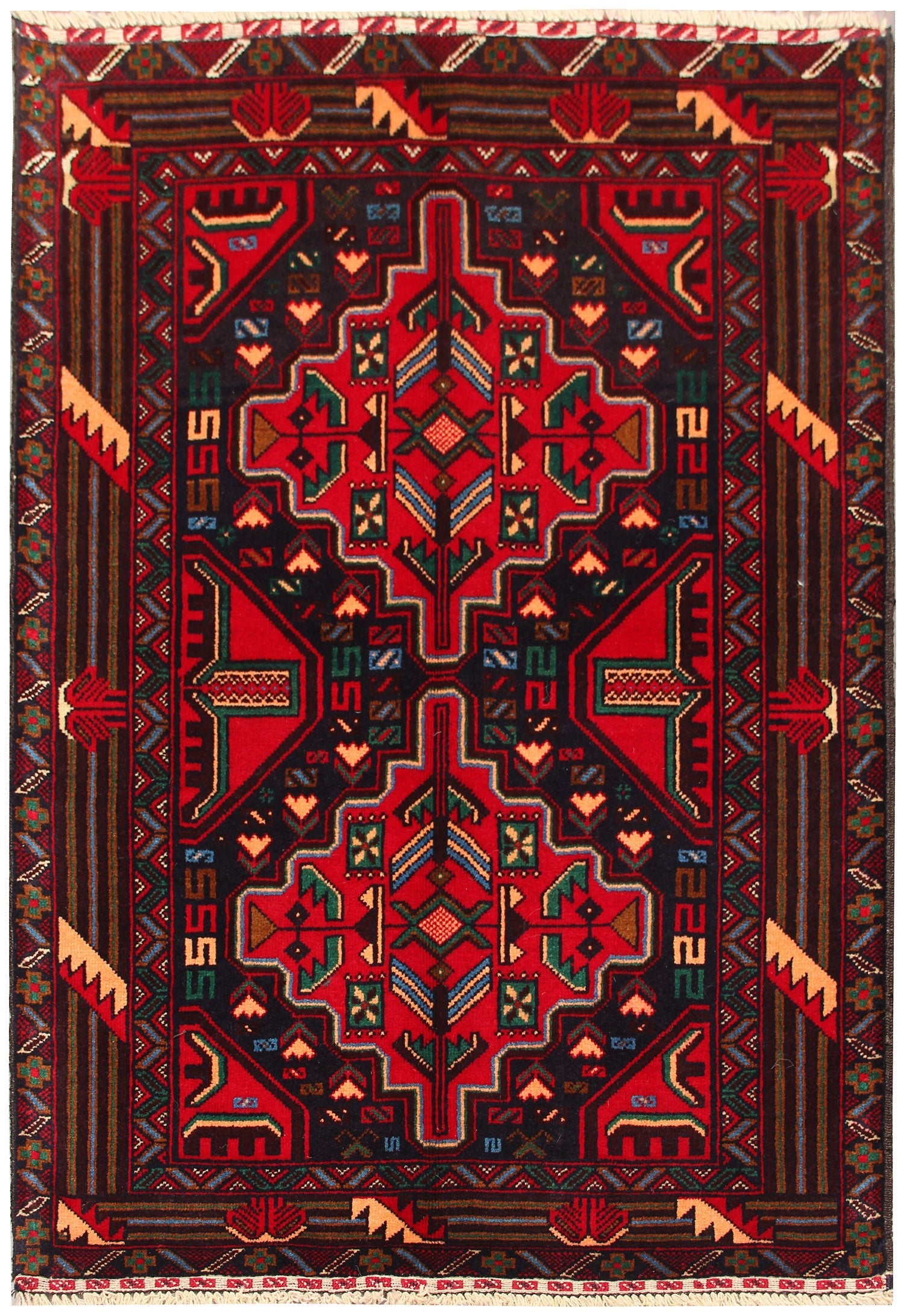 Handmade Adraskan Baluchi Afghan Rug
