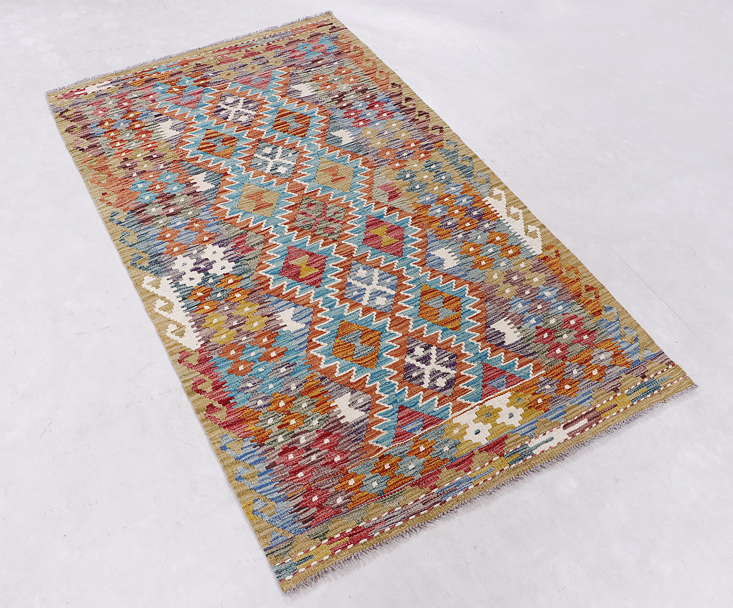 Multy Handmade Veggie Dye Kilim Rug Rectangular