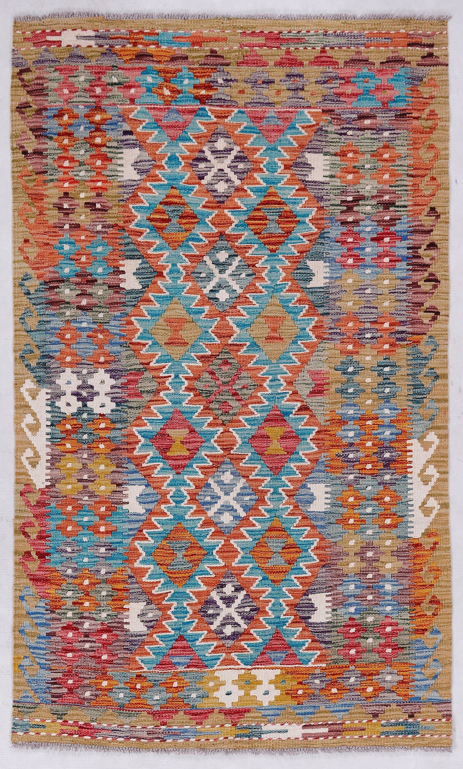 Multy Handmade Veggie Dye Kilim Rug Rectangular
