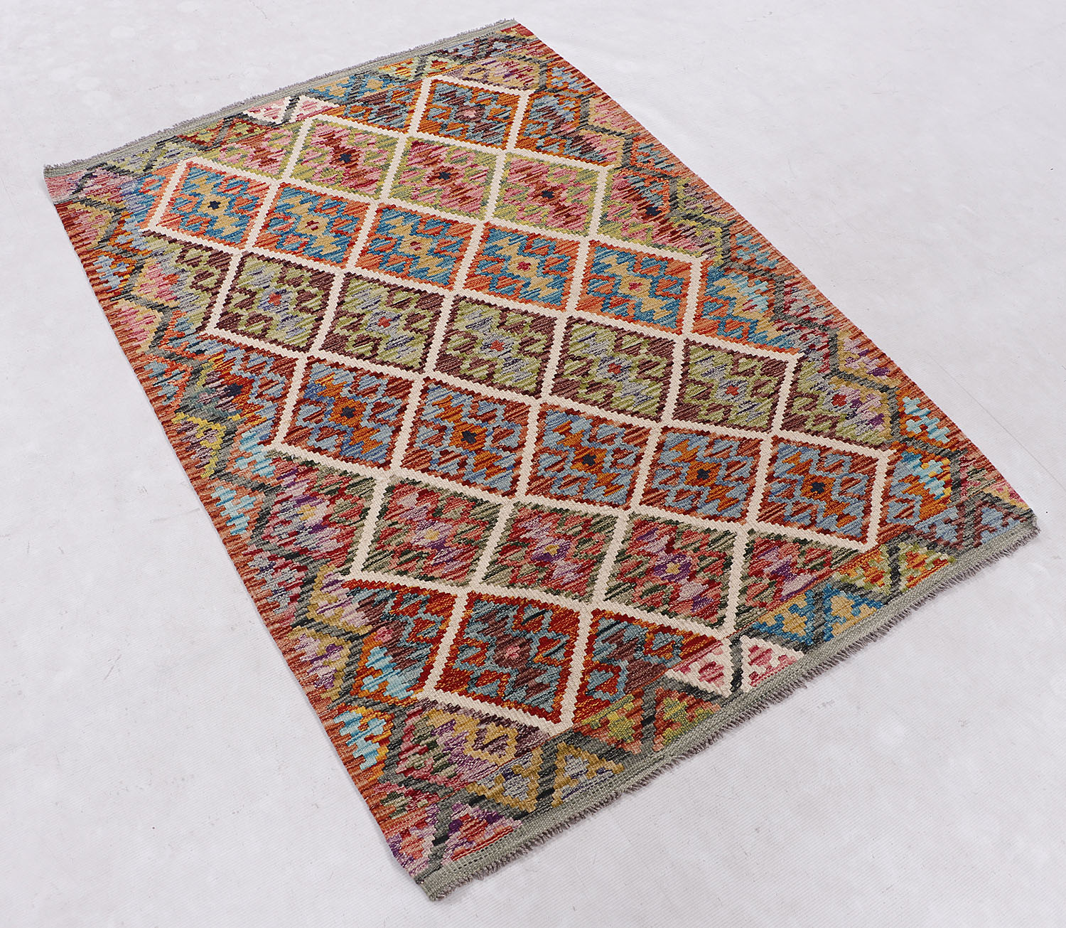 Multy Handmade Veggie Dye Kilim Rug Rectangular