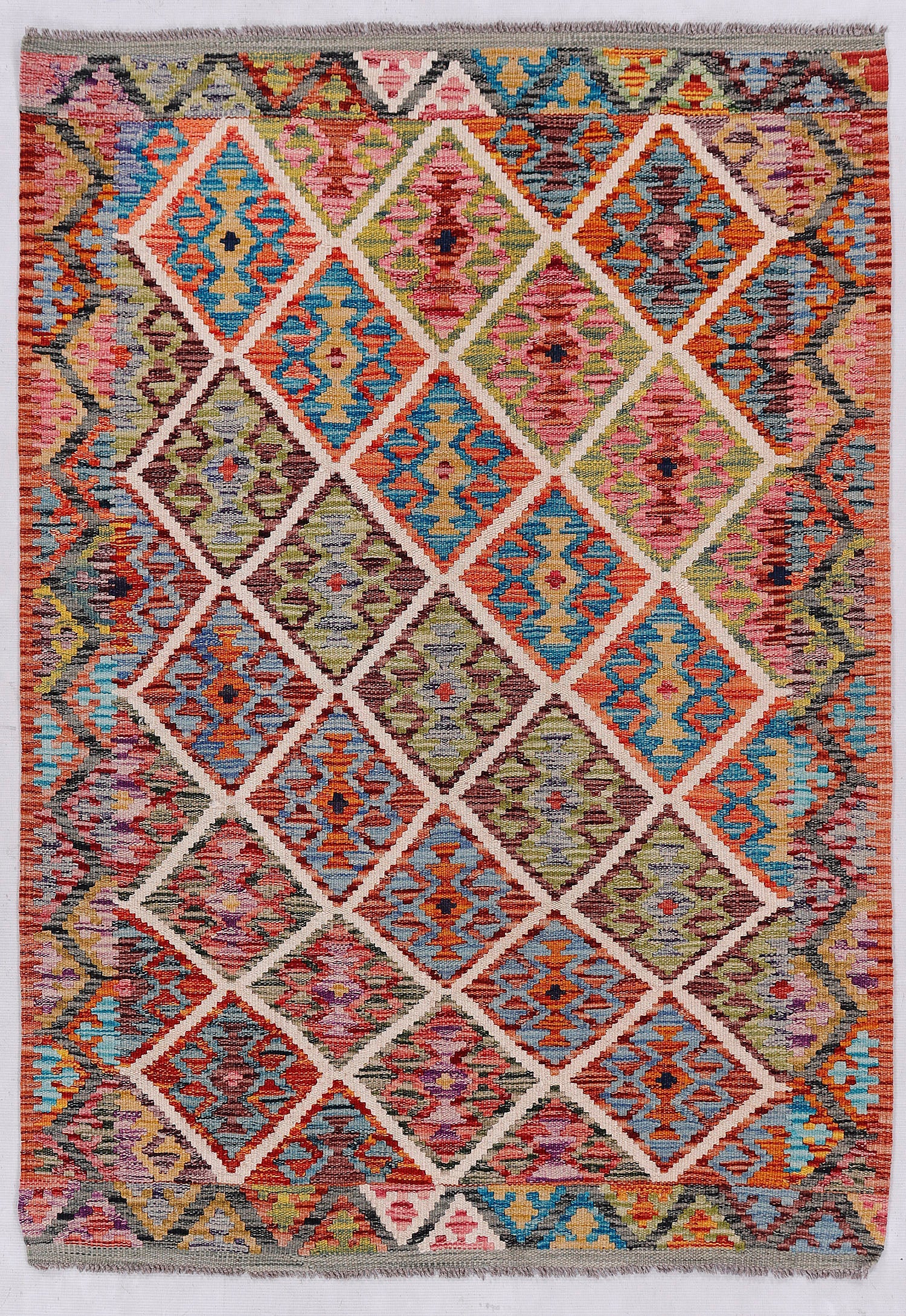 Multy Handmade Veggie Dye Kilim Rug Rectangular