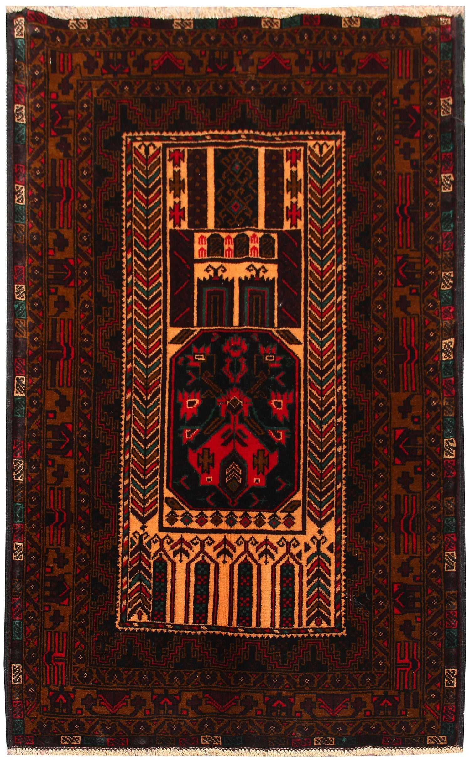 Handmade Adraskan Baluchi Afghan Rug