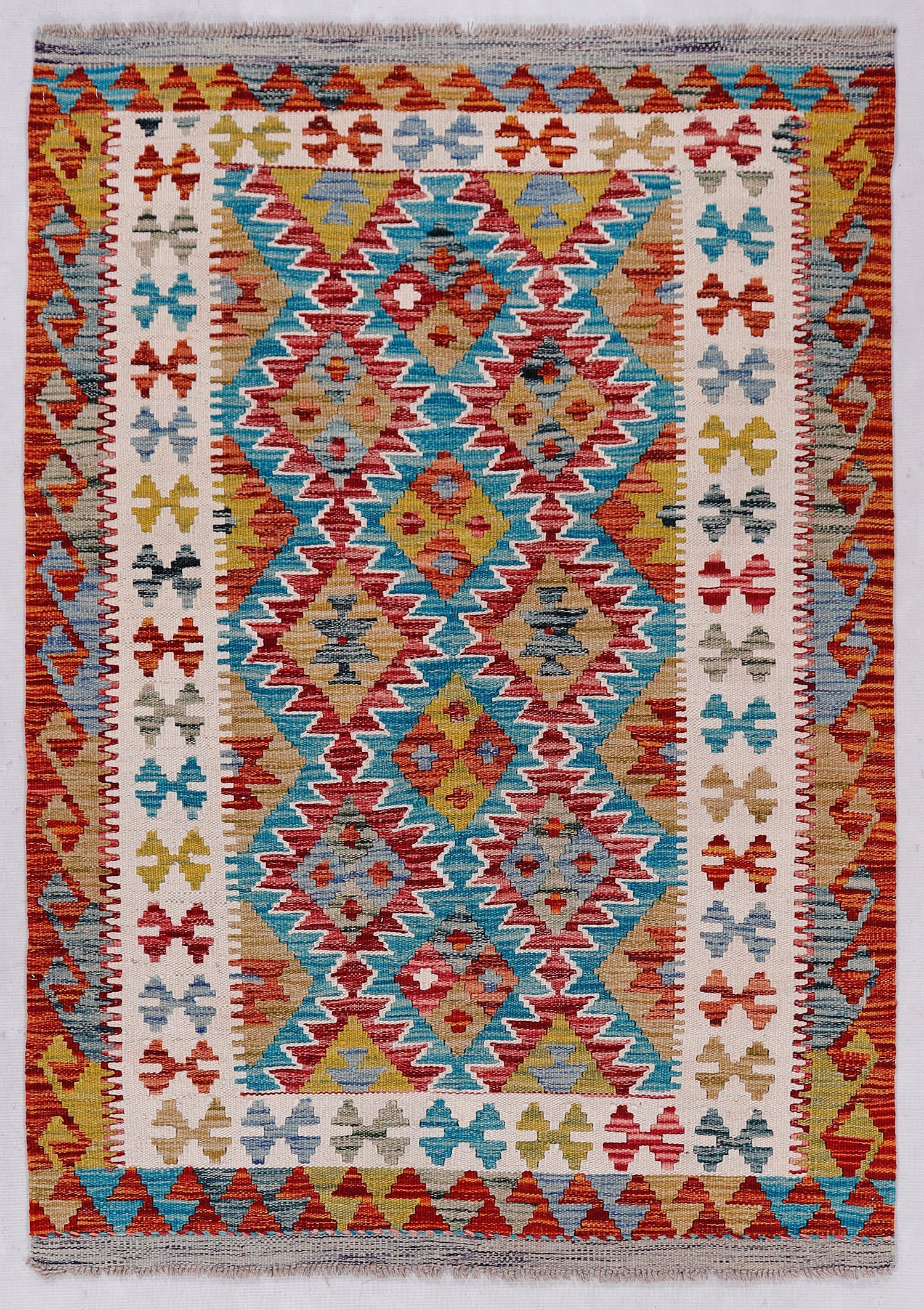 Multy Handmade Veggie Dye Kilim Rug Rectangular