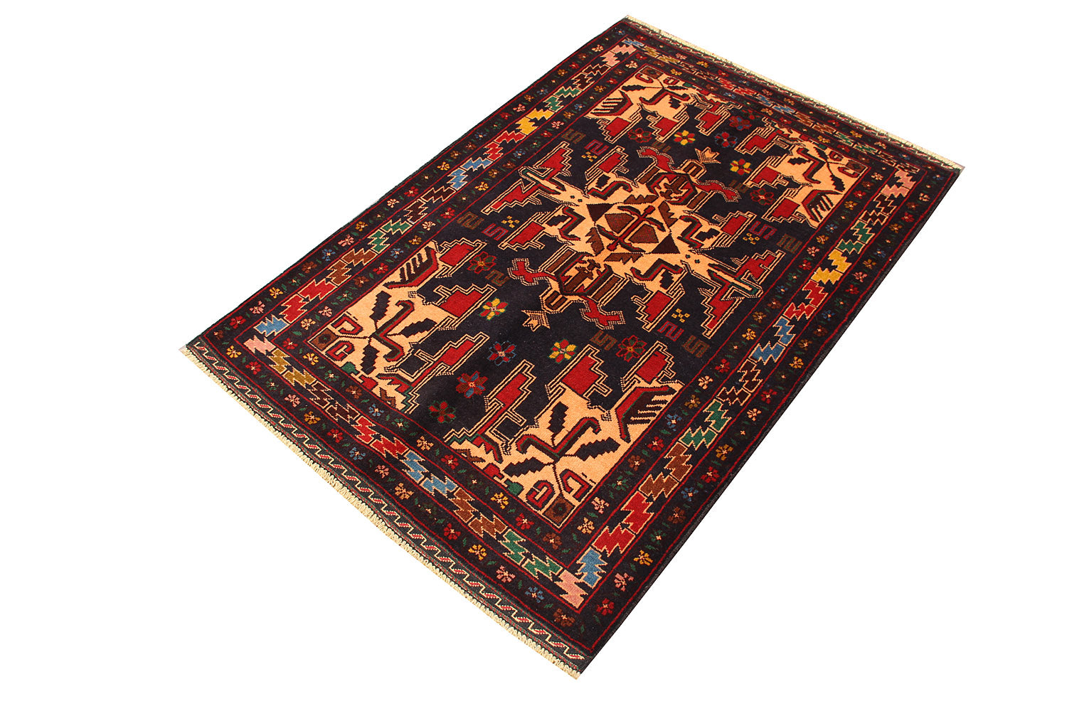 Handmade Adraskan Baluchi Afghan Rug