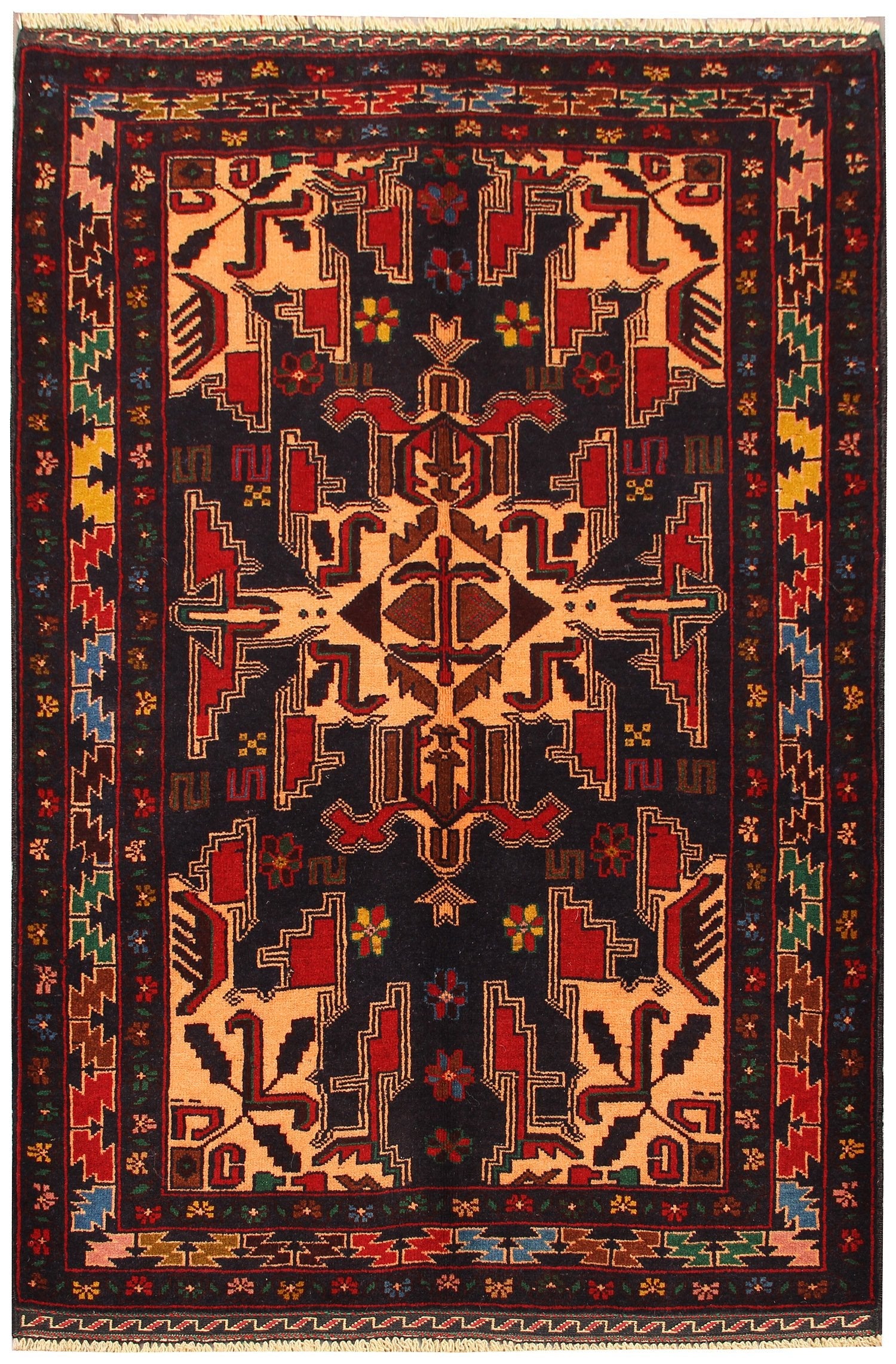 Handmade Adraskan Baluchi Afghan Rug