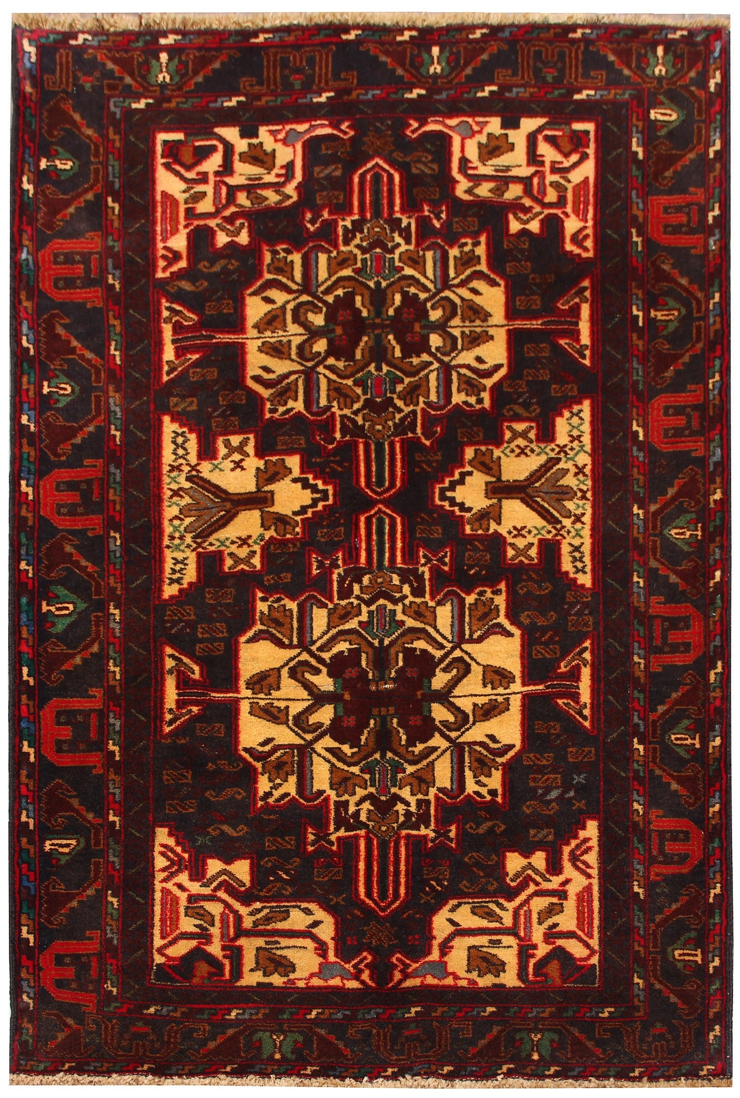 Handmade Adraskan Baluchi Afghan Rug