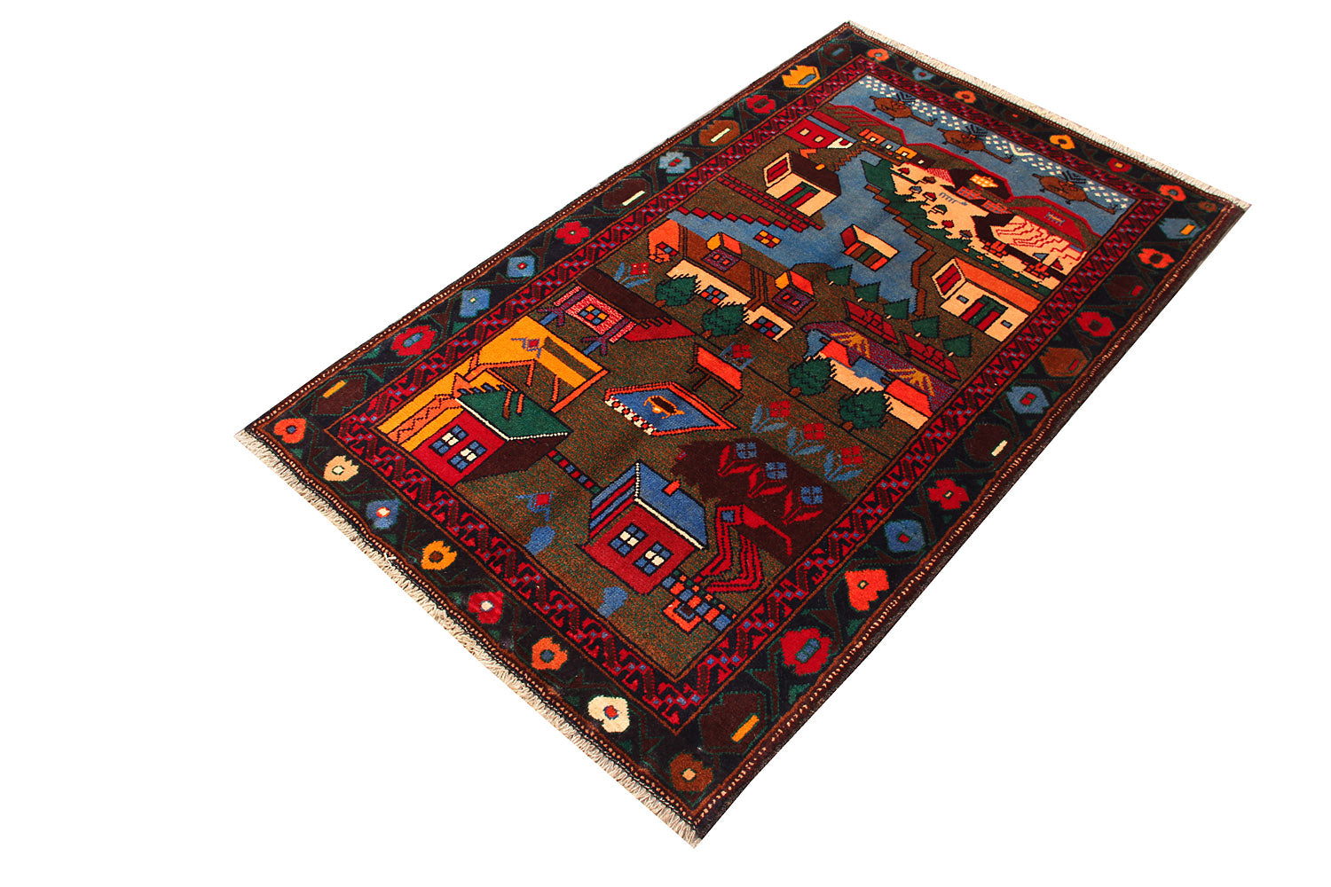 Handmade Adraskan Baluchi Afghan Rug