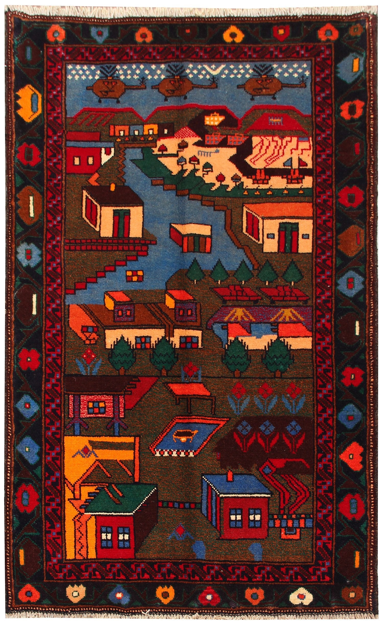 Handmade Adraskan Baluchi Afghan Rug