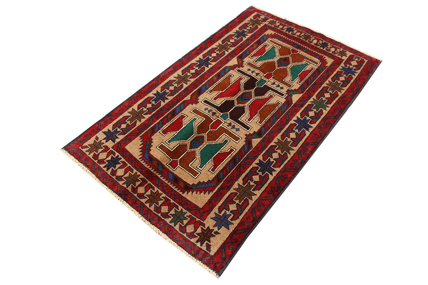 Handmade Adraskan Baluchi Afghan Rug