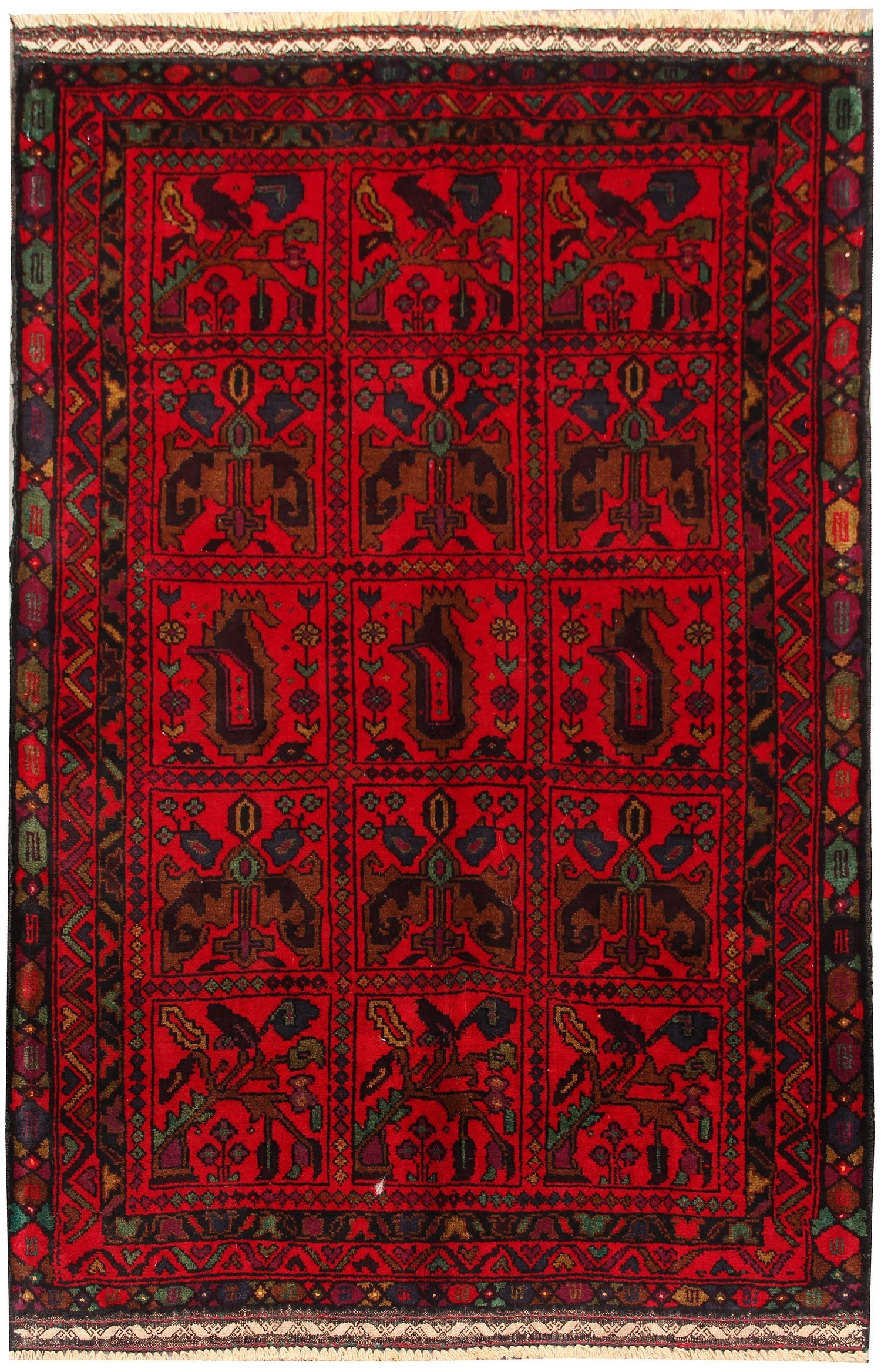Handmade Adraskan Baluchi Afghan Rug