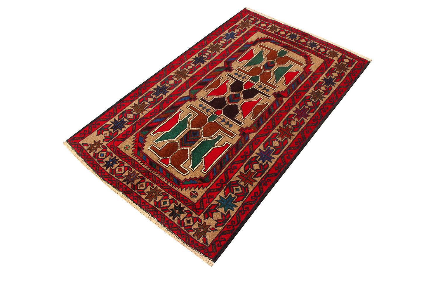 Handmade Adraskan Baluchi Afghan Rug