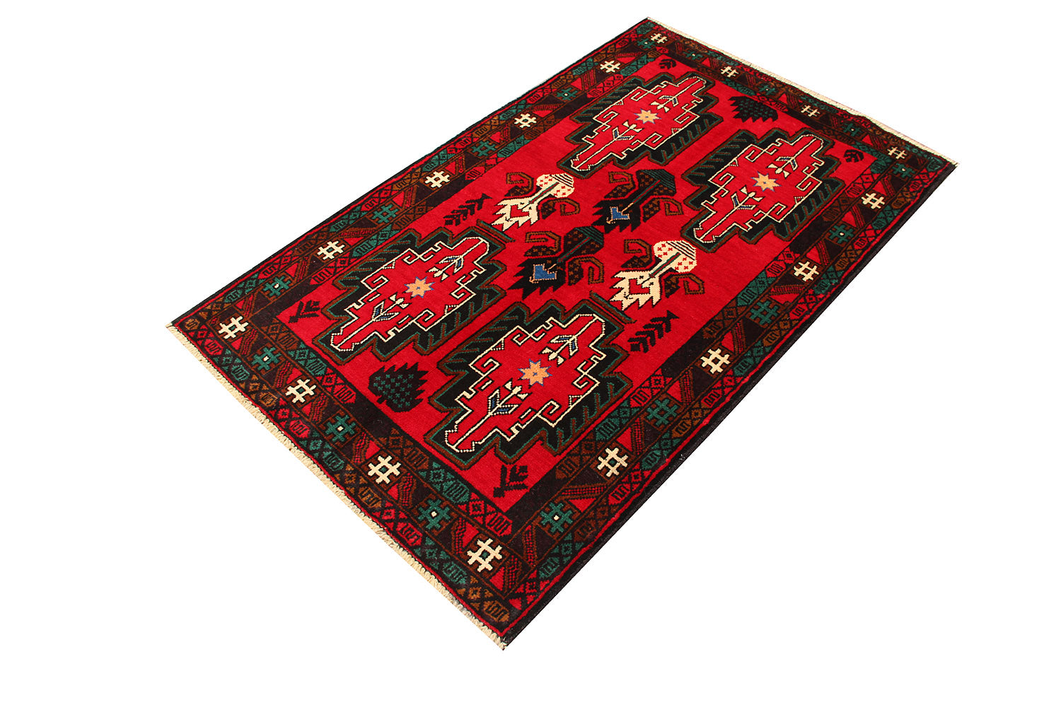 Handmade Adraskan Baluchi Afghan Rug