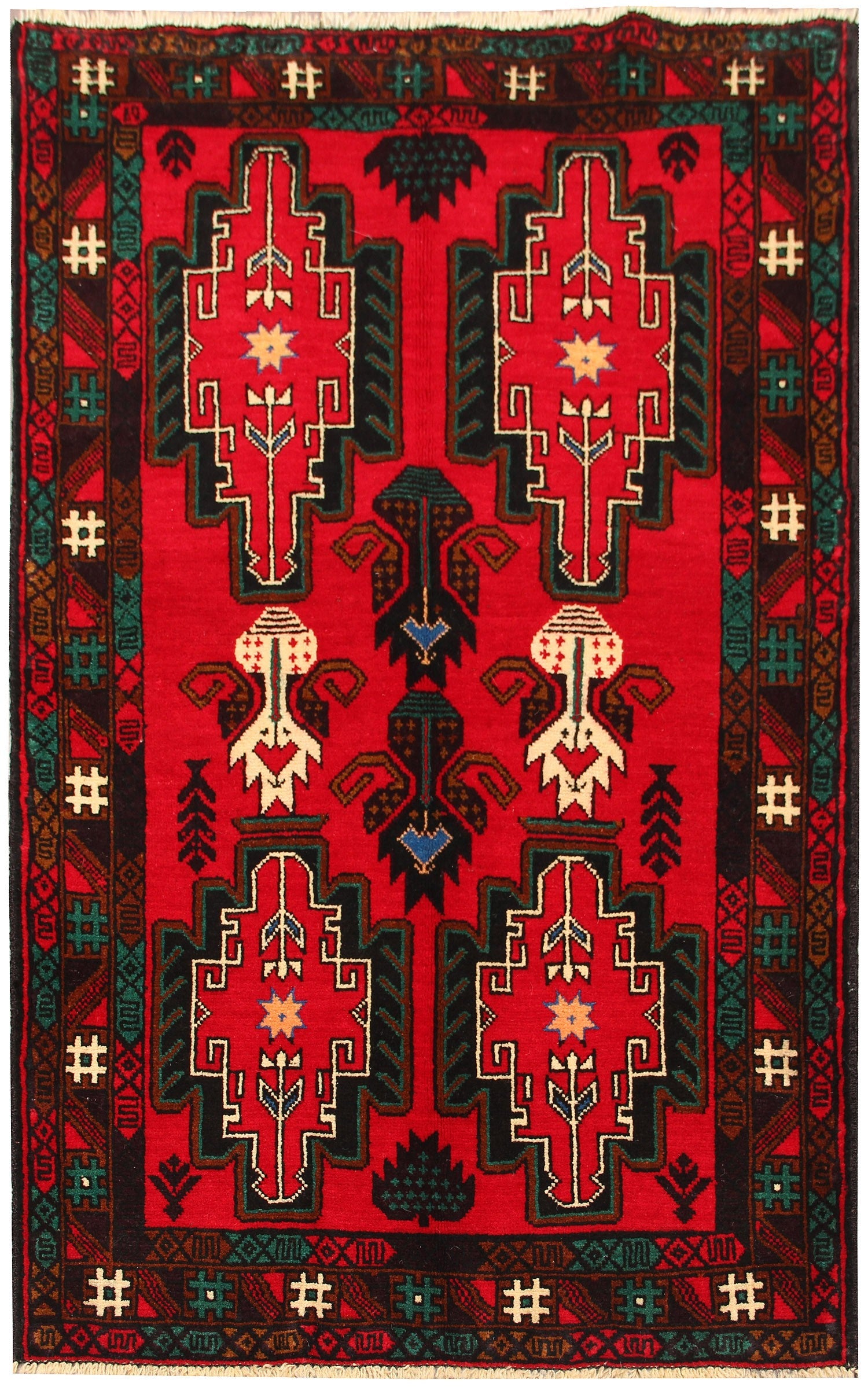 Handmade Adraskan Baluchi Afghan Rug