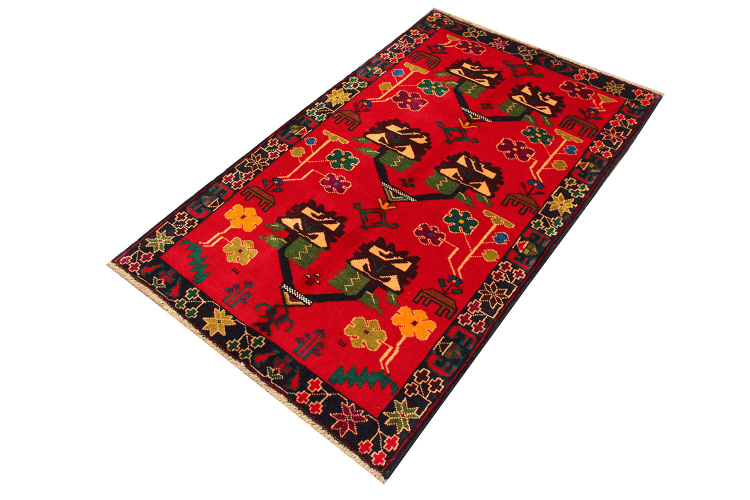 Handmade Adraskan Baluchi Afghan Rug