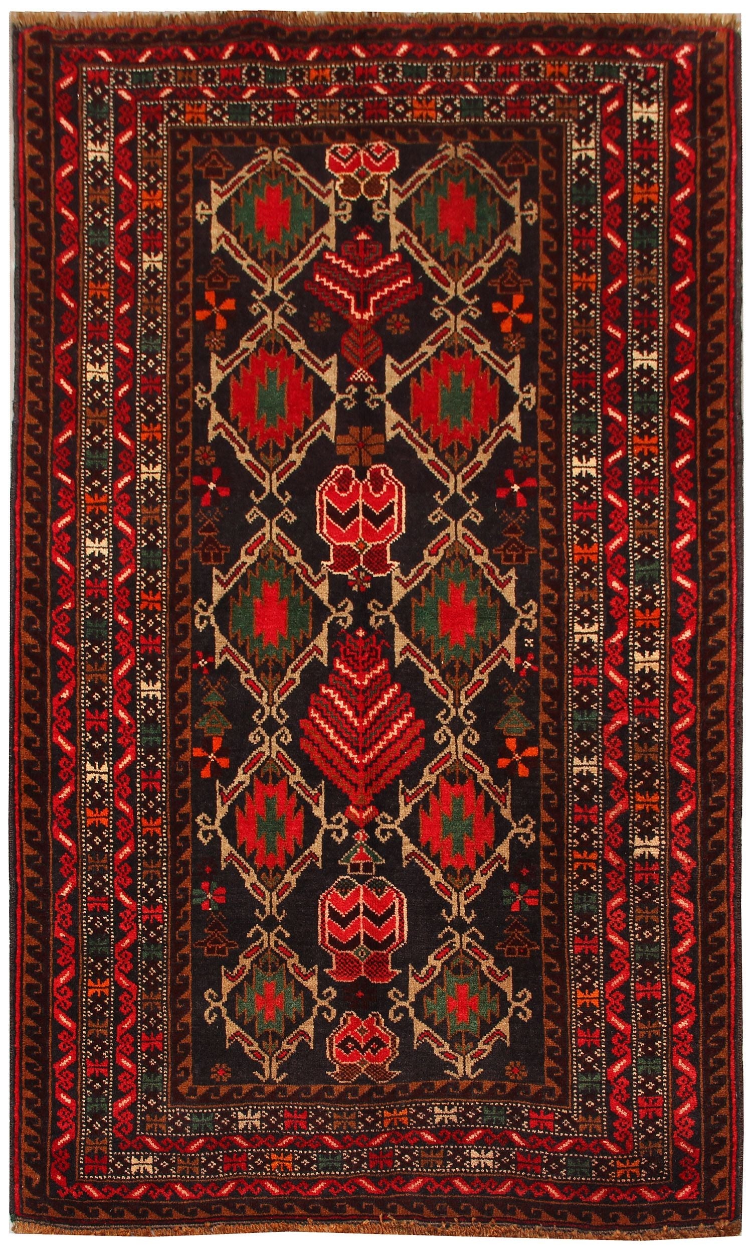 Handmade Adraskan Baluchi Afghan Rug