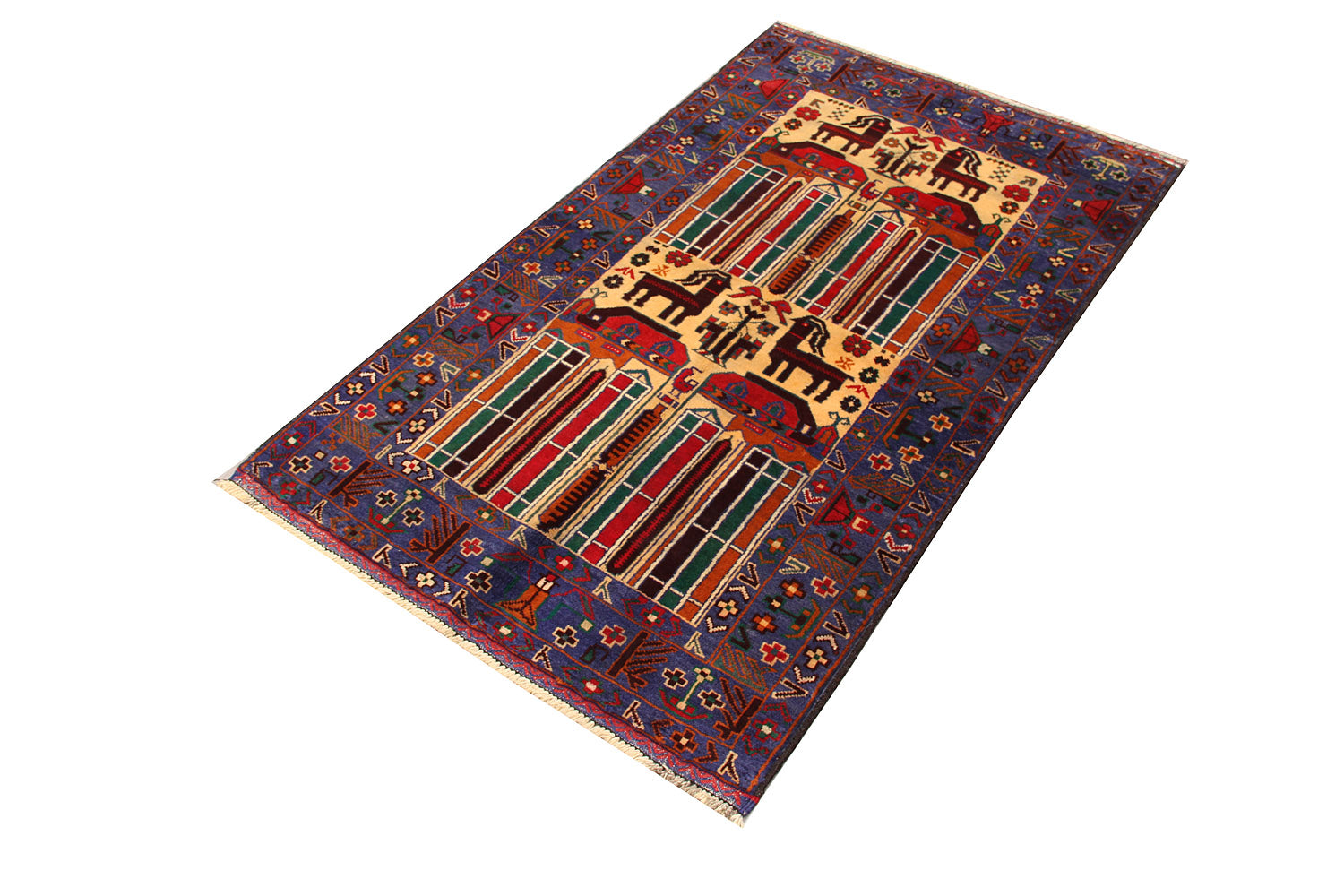 Handmade Adraskan Baluchi Afghan Rug