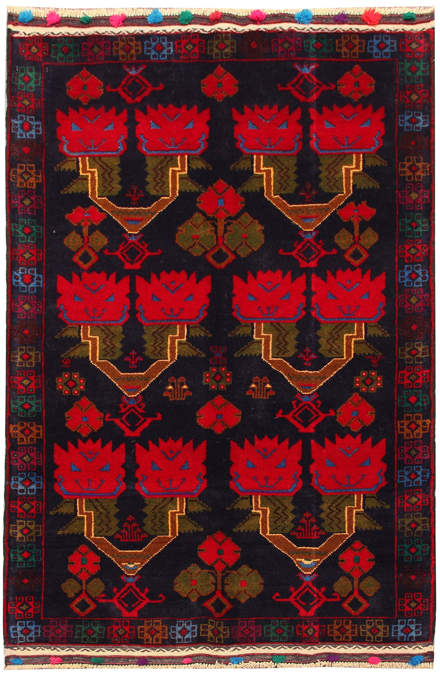 Handmade Adraskan Baluchi Afghan Rug