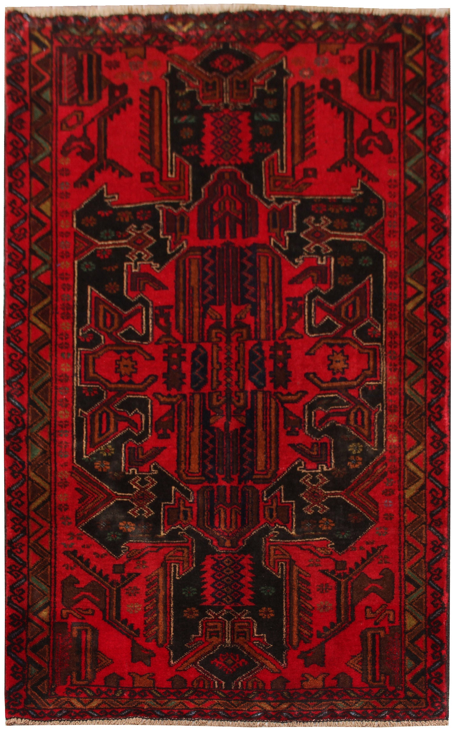 Handmade Adraskan Baluchi Afghan Rug
