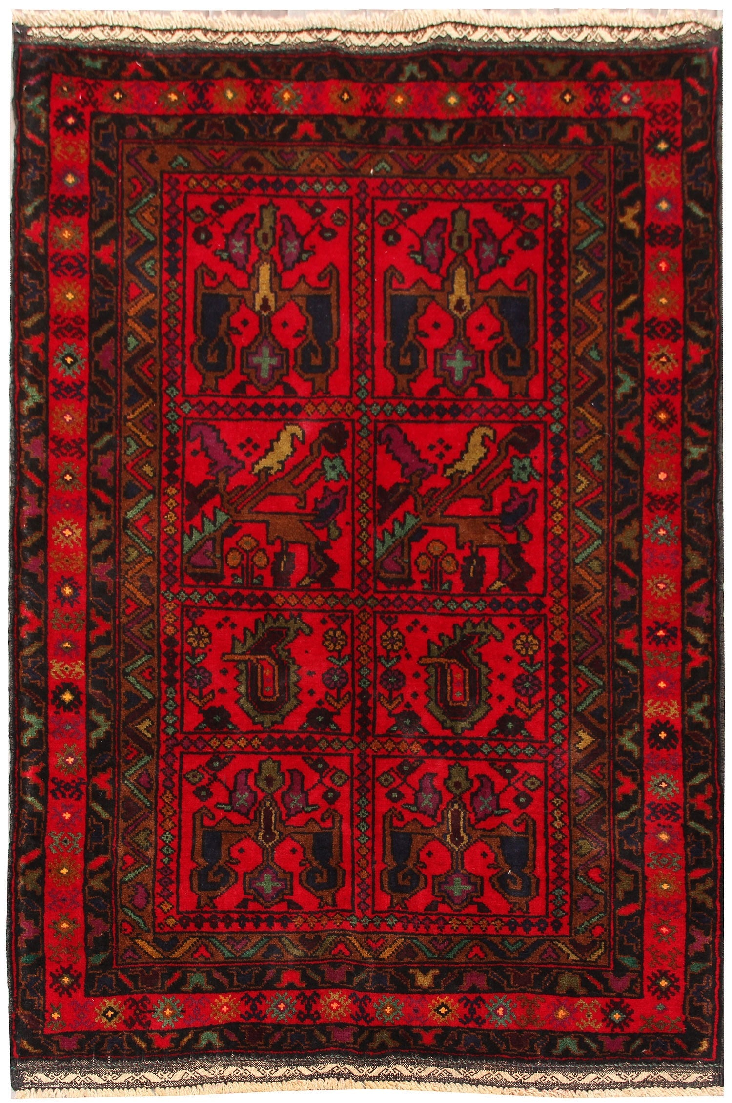 Handmade Adraskan Baluchi Afghan Rug