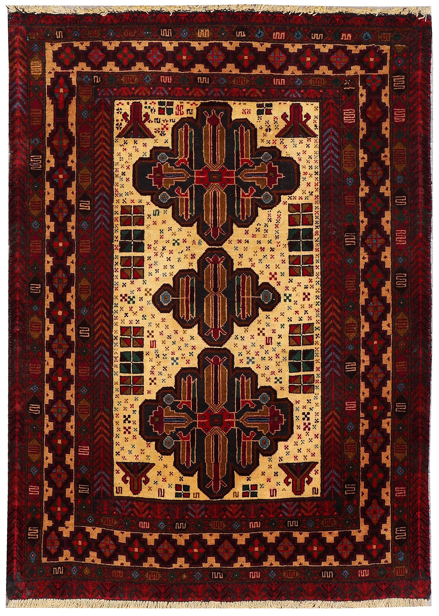 Handmade Adraskan Baluchi Afghan Rug