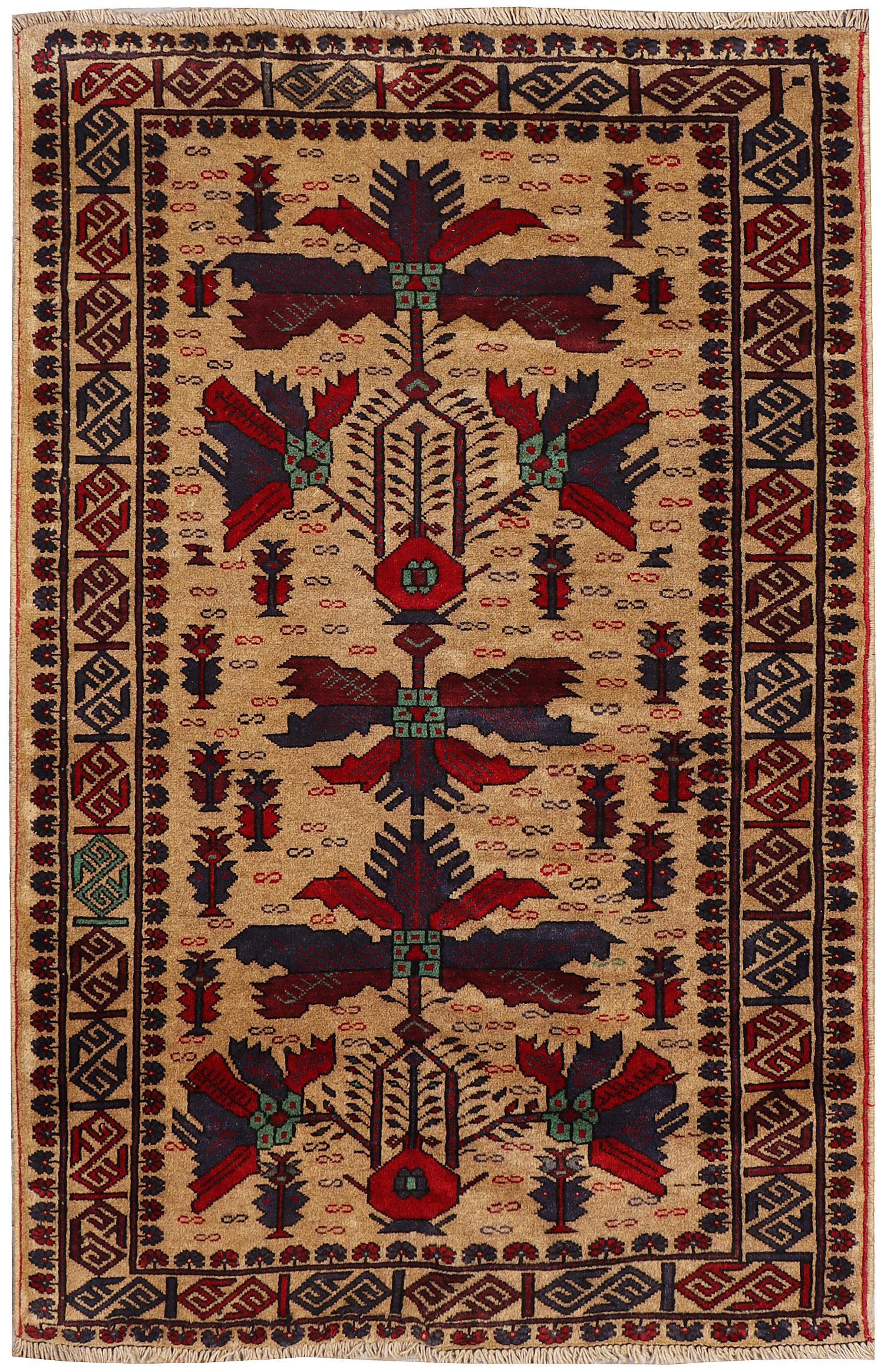 Handmade Adraskan Baluchi Afghan Rug