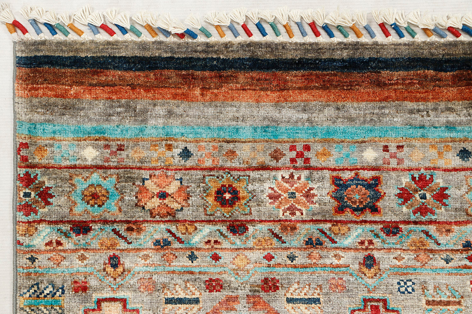 Khurjeen Persian Hand Knotted Wool Rug Multicolor 6'6" x 10'