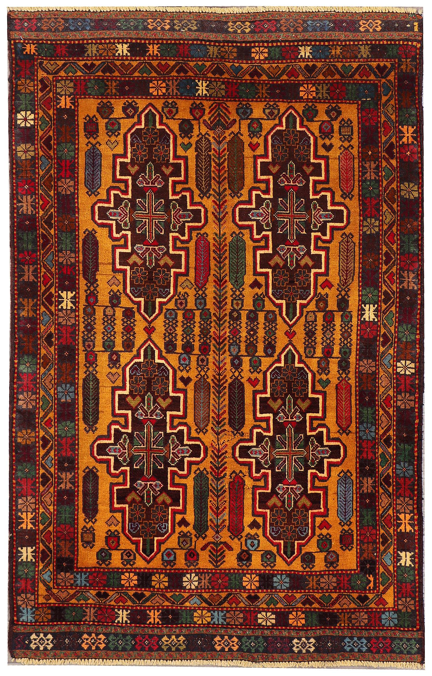 Handmade Adraskan Baluchi Afghan Rug