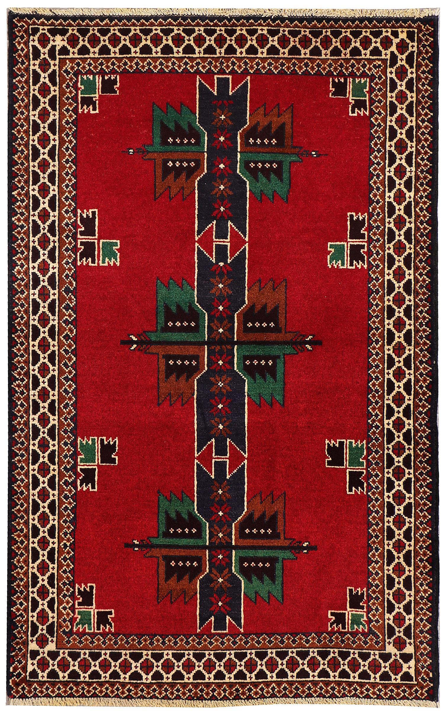 Handmade Adraskan Baluchi Afghan Rug