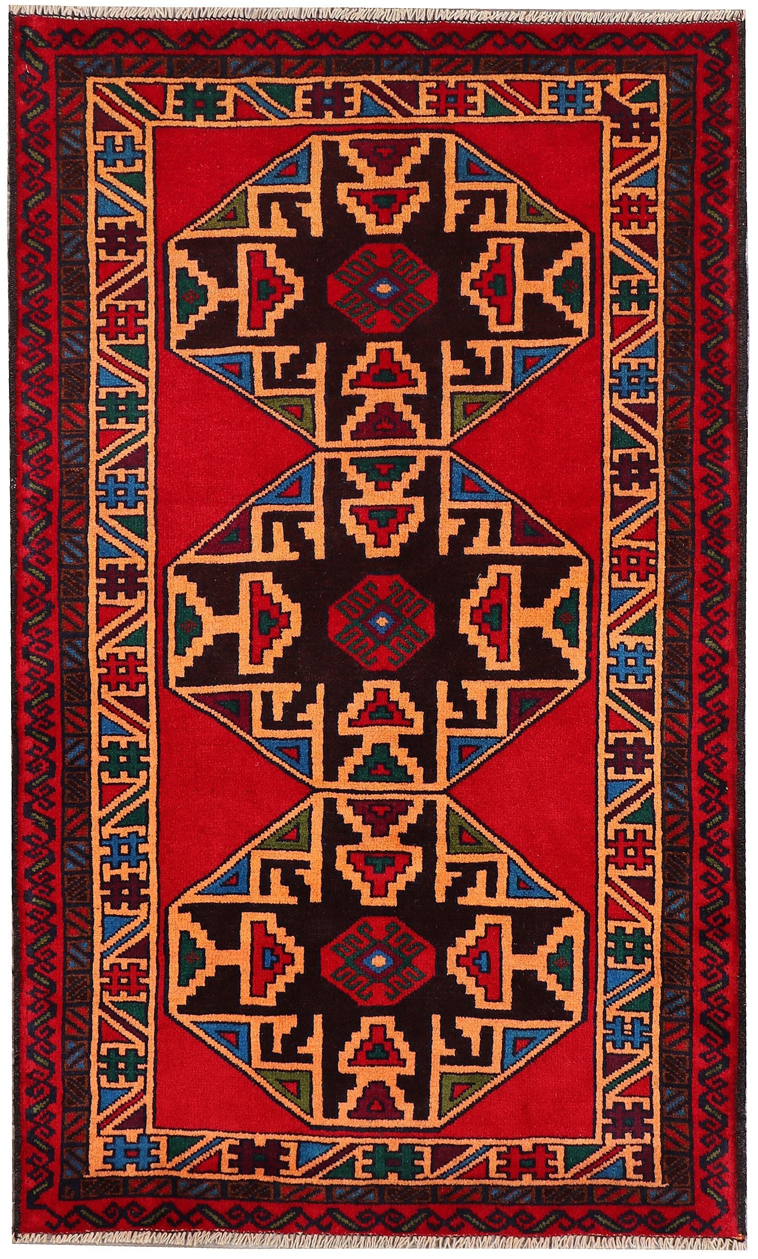 Handmade Adraskan Baluchi Afghan Rug