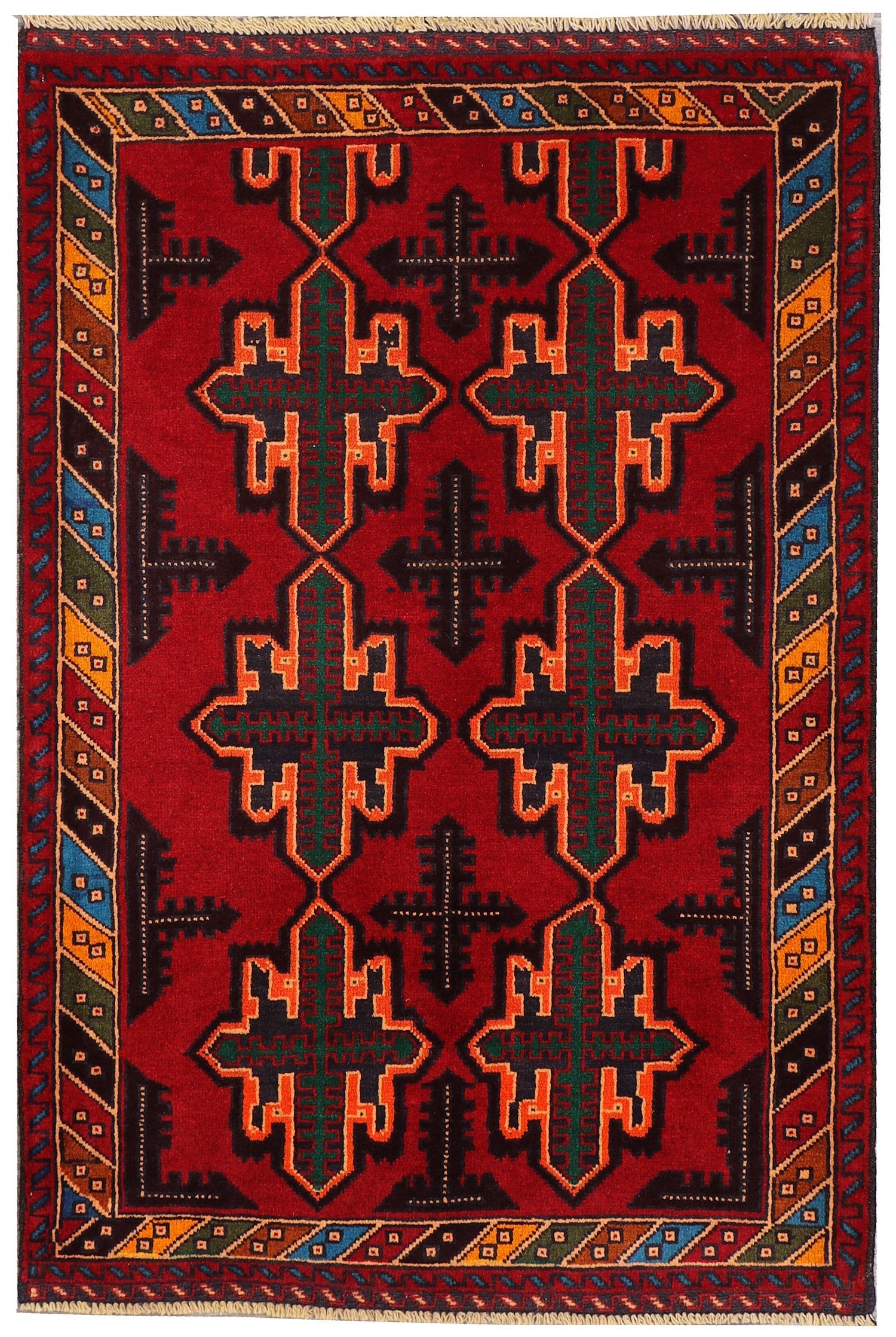 Handmade Adraskan Baluchi Afghan Rug