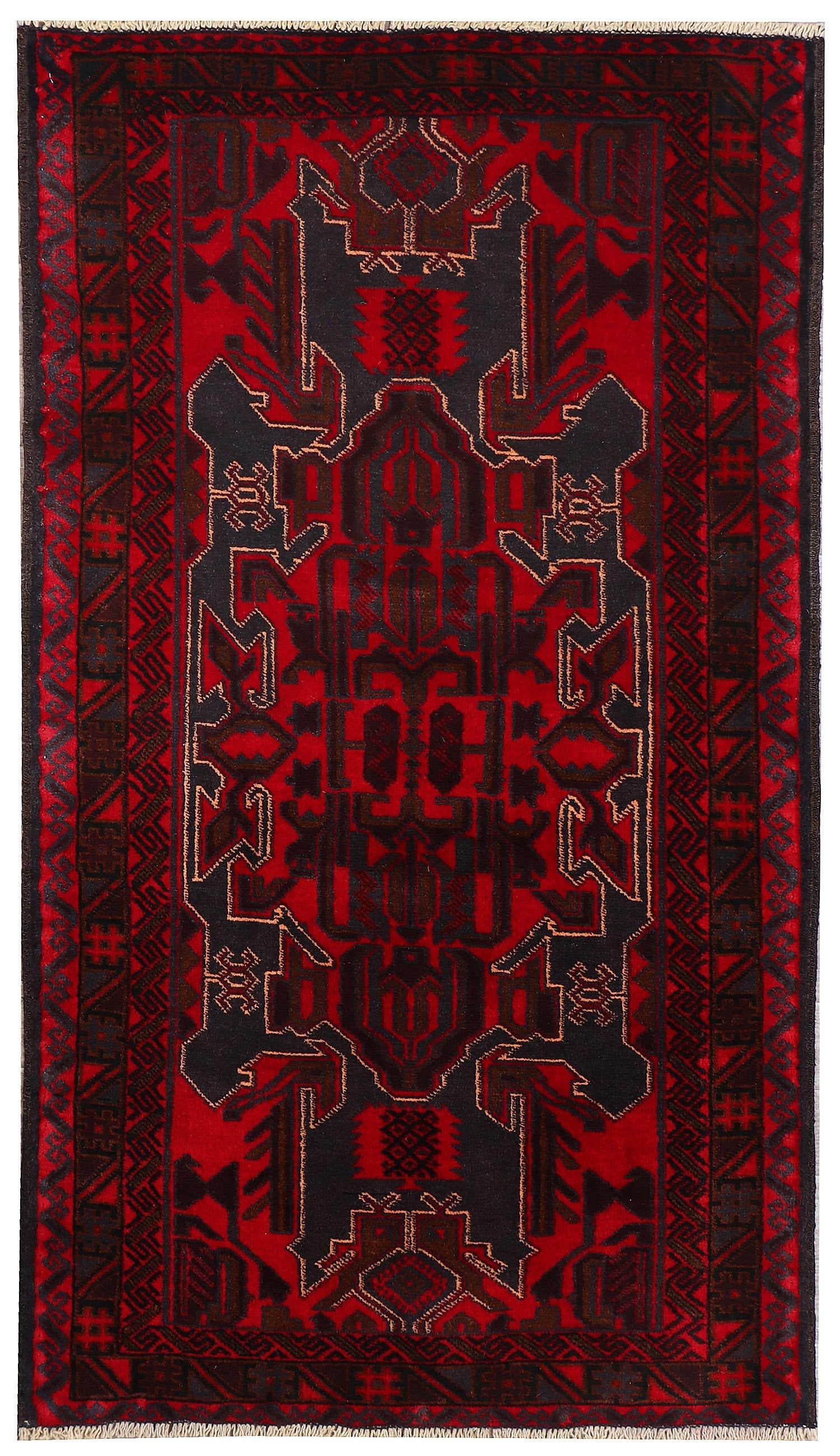 Handmade Adraskan Baluchi Afghan Rug