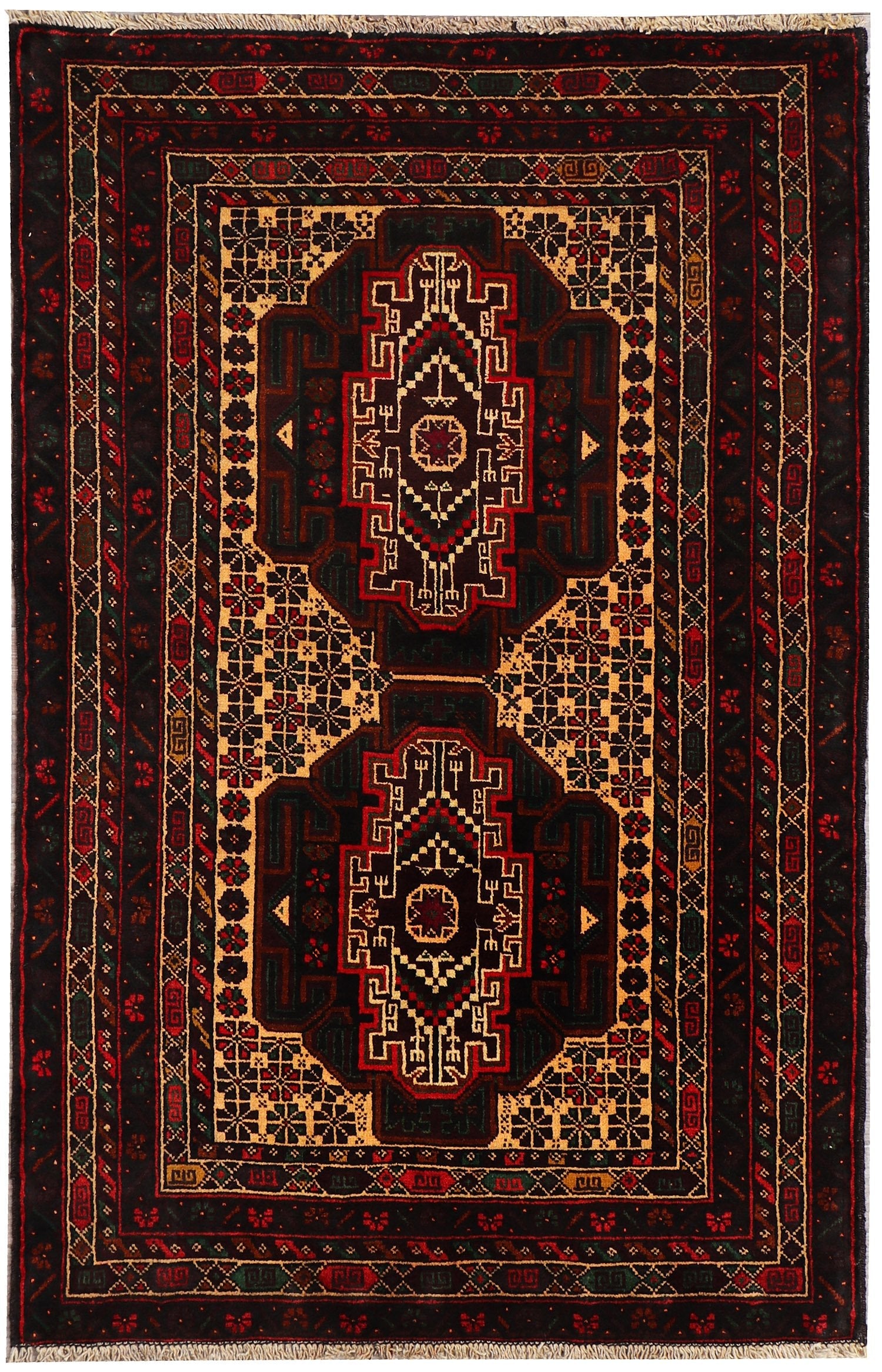 Handmade Adraskan Baluchi Afghan Rug