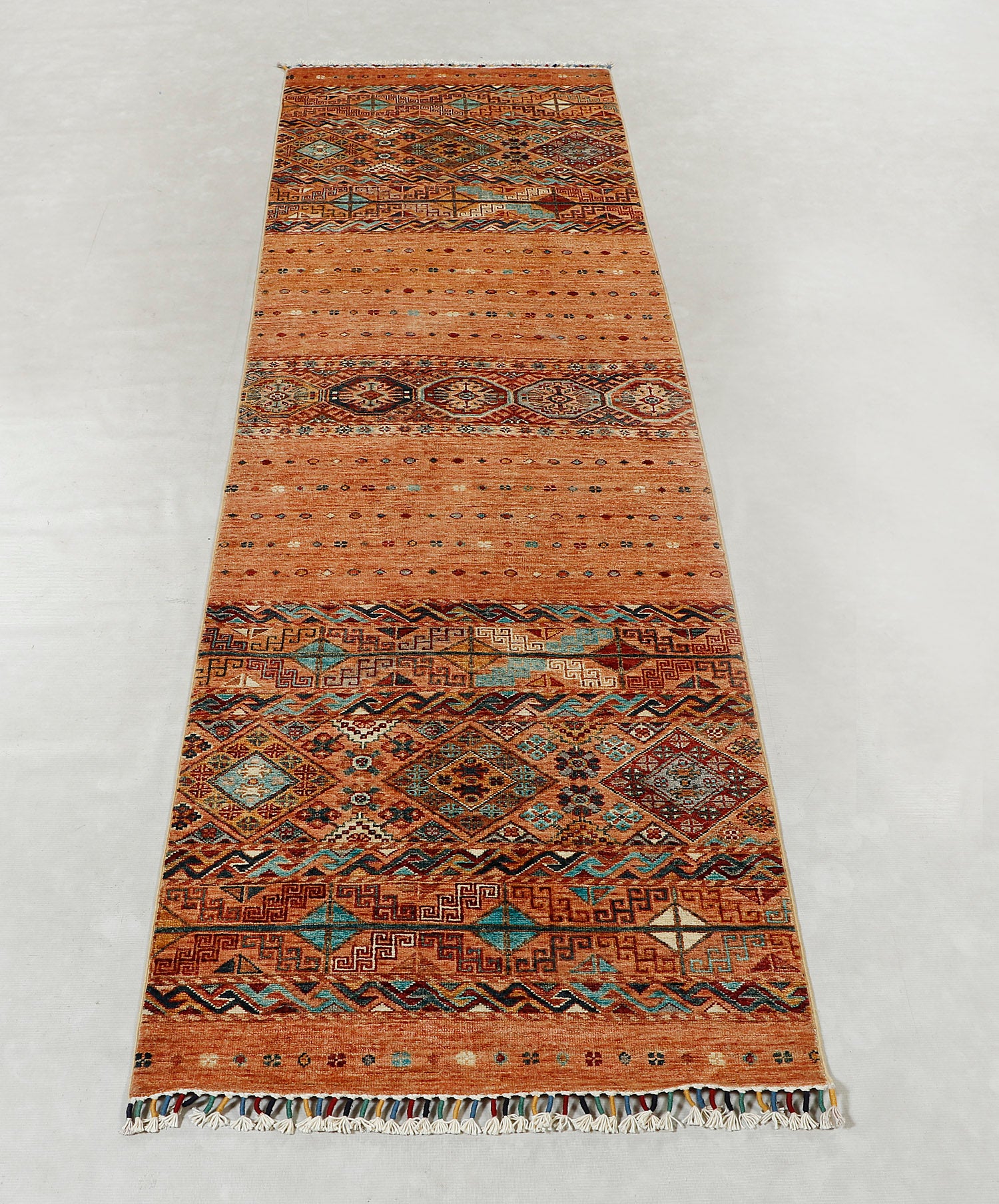Khurjeen Persian Hand Knotted Wool Runner Golden 3' x 10'