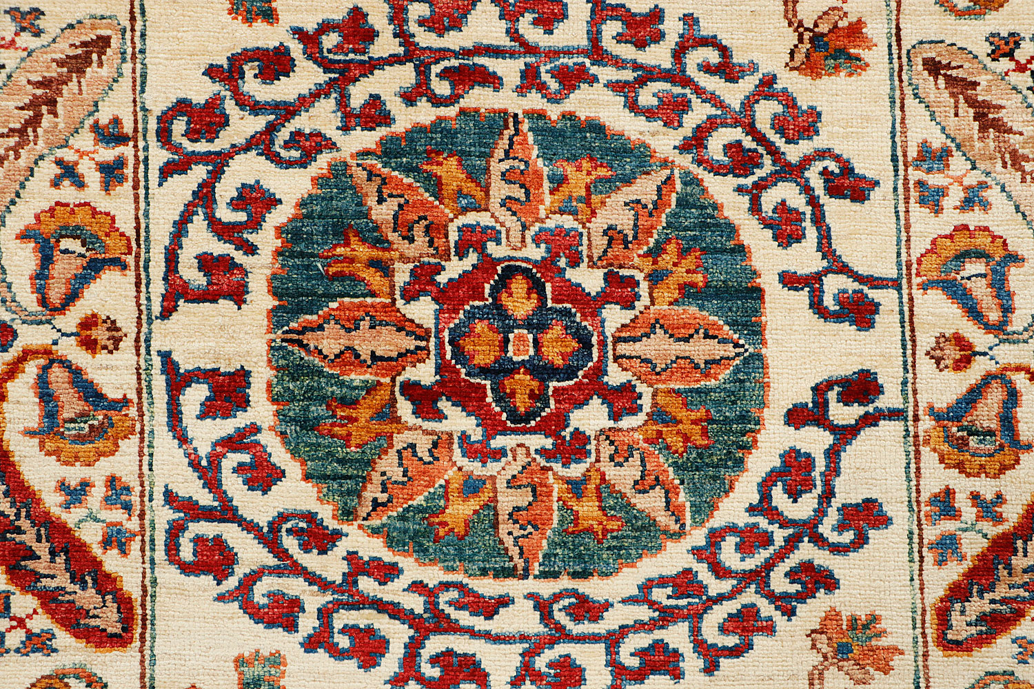 Sultani Persian Hand Knotted Wool Runner Ivory 3' x 10'