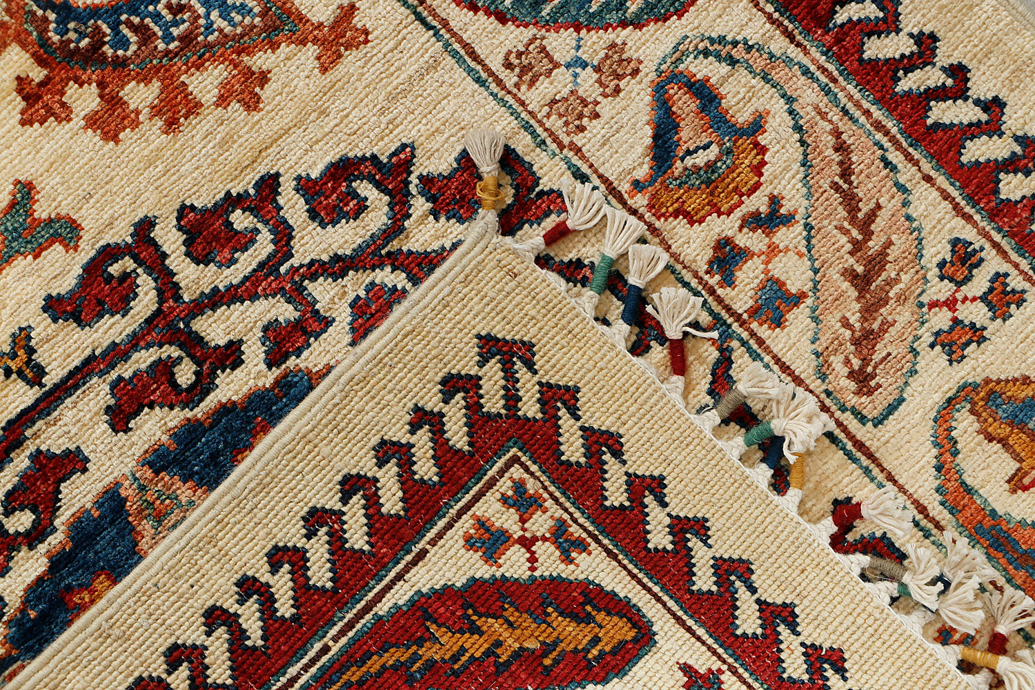 Sultani Persian Hand Knotted Wool Runner Ivory 3' x 10'