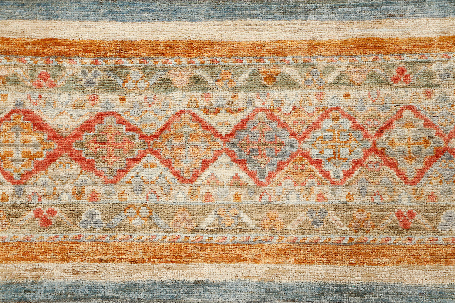 Khurjeen Persian Hand Knotted Wool Runner Multicolor 3' x 10'