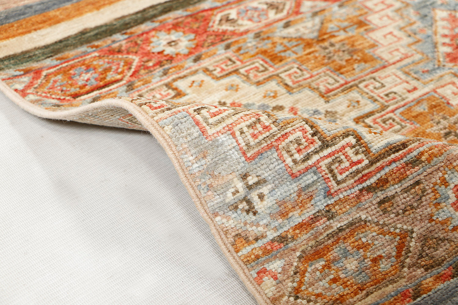 Khurjeen Persian Hand Knotted Wool Runner Multicolor 3' x 10'