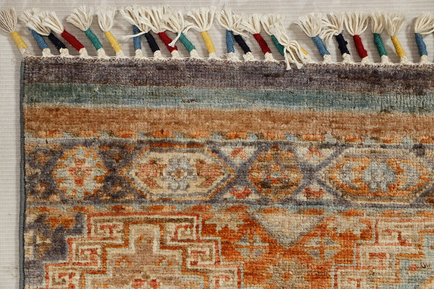 Khurjeen Persian Hand Knotted Wool Runner Multicolor