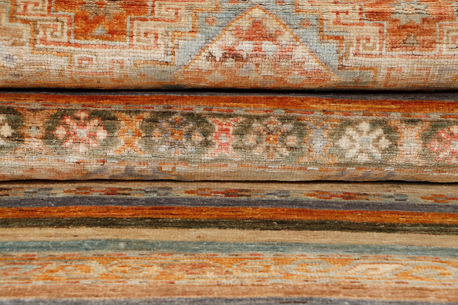 Khurjeen Persian Hand Knotted Wool Runner Multicolor