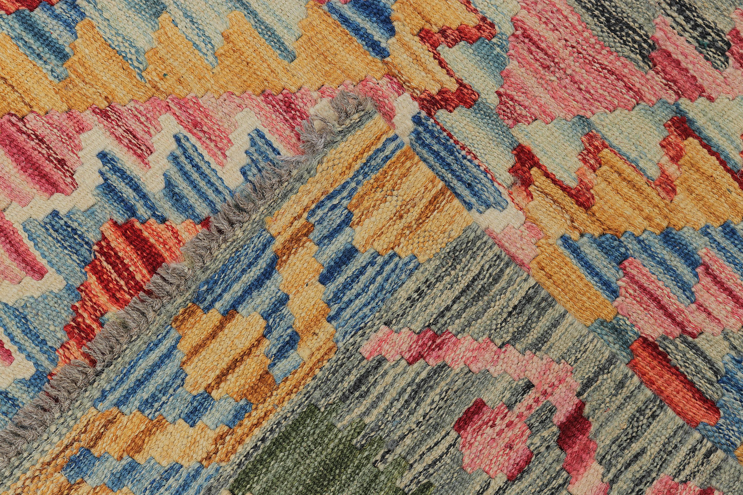 3' x 3' Multi Handmade Veggie Dye Kilim Rug Square